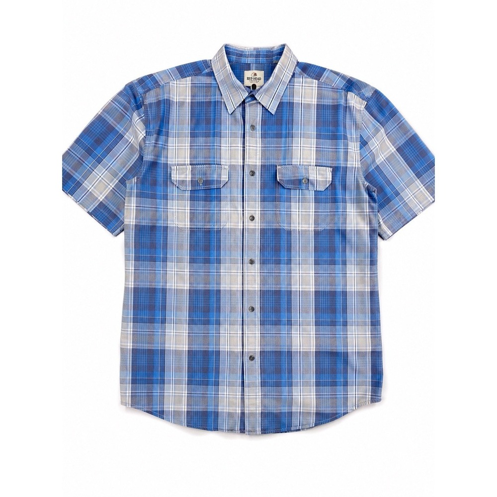 Red Head Brand Shirt Men's XLT Plaid Vented Pocket Bass Pro Fishing Outdoor SS - Picture 4 of 6